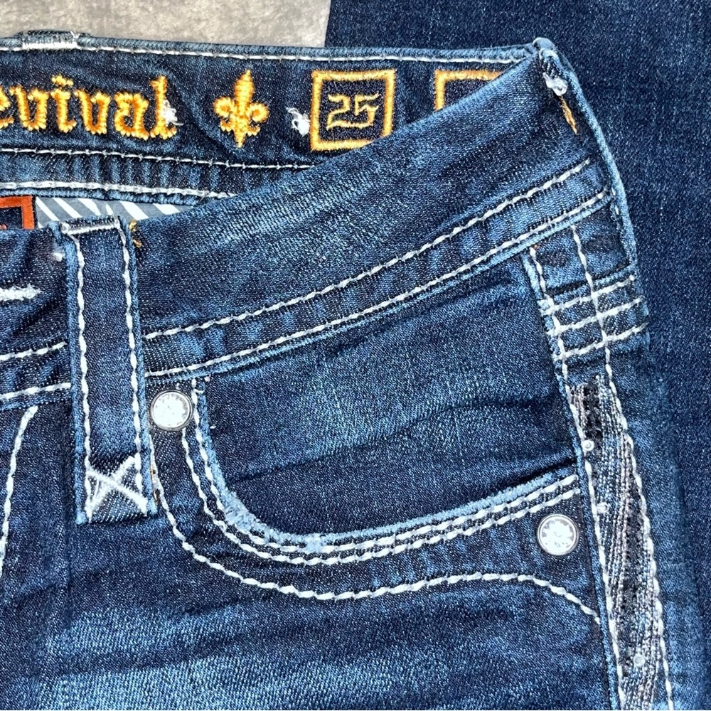 Rock Revival Yui Straight Leg Dark Wash Jeans Women’s Size 25 - Picture 11 of 12